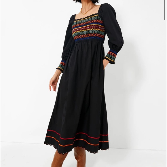 Black Autumn Smocking Cindy Dress